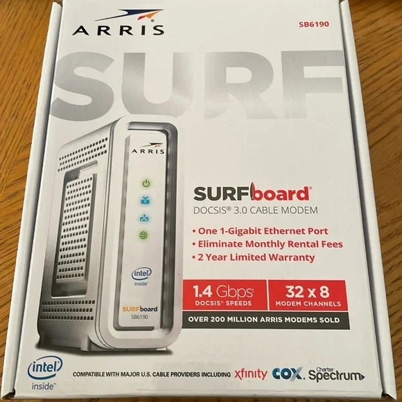 SB6190 SURFboard Cable Modem DOCSIS 3.0 1.4 GBPS - Picture 2 of 9